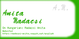 anita madacsi business card